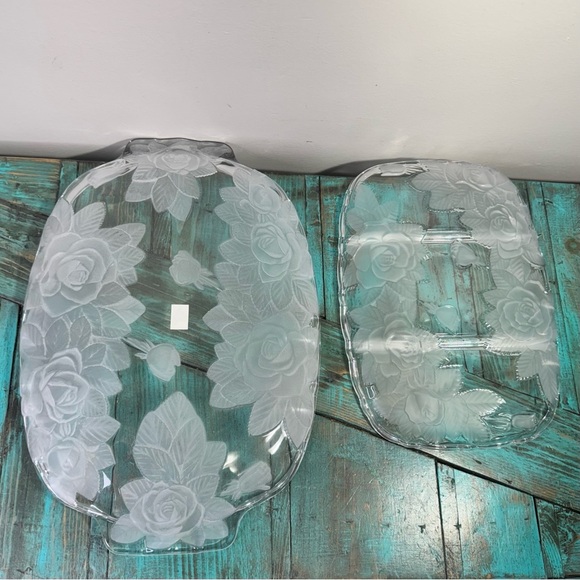 Studio Nova Vintage Winter Rose Set of 2 Trays Japan Floral - Picture 10 of 16